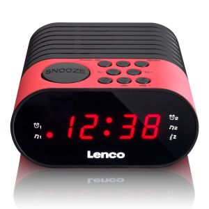 Lenco CR-07 Vermelho - Rádio despertador
